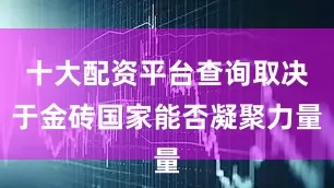 十大配资平台查询取决于金砖国家能否凝聚力量
